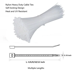 Self Locking Nylon Cable Zip Ties,4 6 8 10 12 Inches,Width 0.16inch,500Pcs HeavyDuty Wire Tie Wraps for Home,Office,Garden,Garage,Workshop (White) Self Locking Nylon Cable Zip Ties,4 6 8 10 12 Inches,Width 0.16inch,500Pcs HeavyDuty Wire Tie Wraps for Home,Office,Garden,Garage,Workshop (White)
