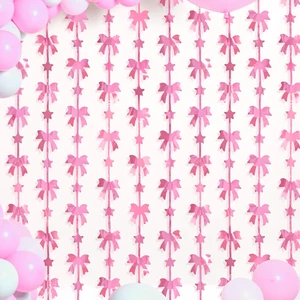 Bow Foil Fringe Curtains, Pink Bow Birthday Backdrop, 2 Pack Pink Bow Party Decorations Pink Coquette Party Supplies Photo Booth Props Backdrop for Baby Girls Bridal Shower Party Decor Bow Foil Fringe Curtains, Pink Bow Birthday Backdrop, 2 Pack Pink Bow Party Decorations Pink Coquette Party Supplies Photo Booth Props Backdrop for Baby Girls Bridal Shower Party Decor