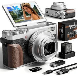 5K 64MP Digital Camera for Photography & YouTube Vlogging - 18X Zoom UHD Autofocus Video Camera with 3" 180° Flip Screen, 64GB TF Card & 2 Batteries - Compact Travel(Sliver) 5K 64MP Digital Camera for Photography & YouTube Vlogging - 18X Zoom UHD Autofocus Video Camera with 3" 180° Flip Screen, 64GB TF Card & 2 Batteries - Compact Travel(Sliver)