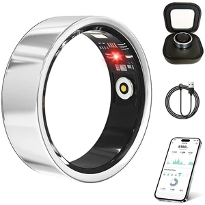 Smart Ring for Women Men Health Tracker Ring No APP Fee 7-Day Battery Life IP68 Waterproof Sleep Step Monitor (Silver, 9) Smart Ring for Women Men Health Tracker Ring No APP Fee 7-Day Battery Life IP68 Waterproof Sleep Step Monitor (Silver, 9)