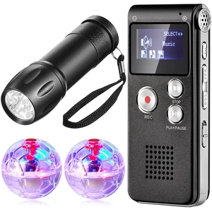 4 Pcs Ghost Hunting Equipment Kit for Halloween, Practical 1 Evp Voice Recorder 8 Gb, 1 UV Flashlight, 2 LED Light up Cat Ball, Ghost Investigation Paranormal Equipment for Inspection 4 Pcs Ghost Hunting Equipment Kit for Halloween, Practical 1 Evp Voice Recorder 8 Gb, 1 UV Flashlight, 2 LED Light up Cat Ball, Ghost Investigation Paranormal Equipment for Inspection