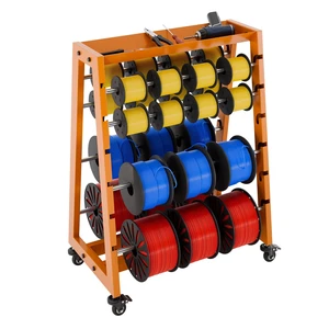 Wire Spool Rack with Tool Box, Heavy Duty 8-Rod Adjustable Cable Dispenser with Locking Wheels, 400LB Capacity Wire Holder Organizer for Electrical, Industrial and Retail Use Wire Spool Rack with Tool Box, Heavy Duty 8-Rod Adjustable Cable Dispenser with Locking Wheels, 400LB Capacity Wire Holder Organizer for Electrical, Industrial and Retail Use