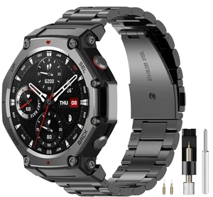 Metal Band Compatible for Amazfit T-Rex 3, Waterproof, Lightweight, Men Women Durable Business Replacement Strap, Adjustable Wristband, 22mm Stainless Steel Band Bracelet for Amazfit T-Rex 3 Metal Band Compatible for Amazfit T-Rex 3, Waterproof, Lightweight, Men Women Durable Business Replacement Strap, Adjustable Wristband, 22mm Stainless Steel Band Bracelet for Amazfit T-Rex 3
