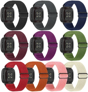 10 Pack Elastic Nylon Bands Compatible With Fitbit Versa 4/Sense 2/Versa 3/Sense - Adjustable Stretchy Straps for Women Men, Replacement Sport Loop Wristband 10 Pack Elastic Nylon Bands Compatible With Fitbit Versa 4/Sense 2/Versa 3/Sense - Adjustable Stretchy Straps for Women Men, Replacement Sport Loop Wristband