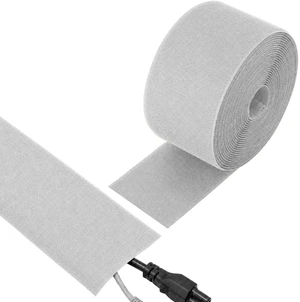 Cord Cover for Carpet, 24.6 ft x 3 in Floor Cable Management Strip, Reusable Hook and Loop Cord Protector for Wires on Carpet, Cuttable Wire Hider for Office Desk Home, Gray Cord Cover for Carpet, 24.6 ft x 3 in Floor Cable Management Strip, Reusable Hook and Loop Cord Protector for Wires on Carpet, Cuttable Wire Hider for Office Desk Home, Gray