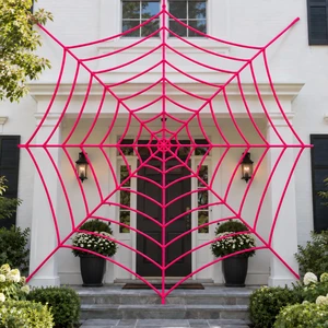 16.4 Ft Giant Halloween Pink Spider Web Decoration, Cute Cobweb Wall Decor Giant Kawaii Halloween Wall Backdrop, Pink Theme Party Decor, Soft Material, Haunted House Home Outdoor Indoor Wall Decor 16.4 Ft Giant Halloween Pink Spider Web Decoration, Cute Cobweb Wall Decor Giant Kawaii Halloween Wall Backdrop, Pink Theme Party Decor, Soft Material, Haunted House Home Outdoor Indoor Wall Decor