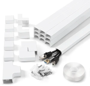 170in Wall Cable Hider Kit, Cord Hider Wall Cord Cover for 2-3 Cords Wire Hiders for TV on Wall, White Wall Cable Management Kit, Paintable Wall Wire Cover 10 x L17in W0.95in H0.55in 170in Wall Cable Hider Kit, Cord Hider Wall Cord Cover for 2-3 Cords Wire Hiders for TV on Wall, White Wall Cable Management Kit, Paintable Wall Wire Cover 10 x L17in W0.95in H0.55in