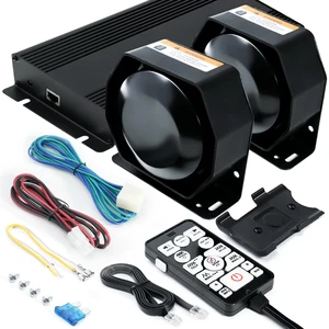 400W 12V 37 Tone Emergency Siren PA System, Slim Speaker Horn with Handheld Remote Control and Microphone for Emergency Vehicles, Construction Vehicles, Pickup Trucks 400W 12V 37 Tone Emergency Siren PA System, Slim Speaker Horn with Handheld Remote Control and Microphone for Emergency Vehicles, Construction Vehicles, Pickup Trucks