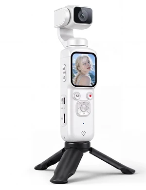 4K Vlogging Camera with AI Face Tracking, 330° Rotating Lens & WiFi, White Face-Detection Tracking, one-touch front/selfie view, Type-C charging, webcam mode, and Class 10 cards up to 256GB 4K Vlogging Camera with AI Face Tracking, 330° Rotating Lens & WiFi, White Face-Detection Tracking, one-touch front/selfie view, Type-C charging, webcam mode, and Class 10 cards up to 256GB