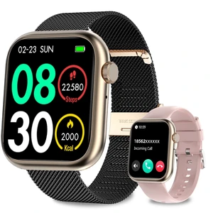 Smart Watches for Men Women(Answer/Make Calls),7 Day Battery Fitness Watch with SpO2/HR/Sleep/BP Monitor,120+ Sports Activity Trackers,IP68,120+Dials Watches for Women,2 Bands,BlackGold Smart Watches for Men Women(Answer/Make Calls),7 Day Battery Fitness Watch with SpO2/HR/Sleep/BP Monitor,120+ Sports Activity Trackers,IP68,120+Dials Watches for Women,2 Bands,BlackGold