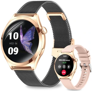 Smart Watches for Women, 1.27" TFT Touchscreen Smartwatch Answer/Make Call, Activity Fitness Trackers with 120+ Sports/HR/Sleep/SpO2 Monitor, IP68 Waterproof for Android iOS (Gold Black) Smart Watches for Women, 1.27" TFT Touchscreen Smartwatch Answer/Make Call, Activity Fitness Trackers with 120+ Sports/HR/Sleep/SpO2 Monitor, IP68 Waterproof for Android iOS (Gold Black)