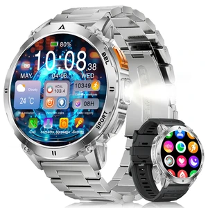 Military Smart Watches for Men, Smart Watch with 730mAh/1.62" AMOLED Screen/Flashlight/Heart Rate/Sleep/Calling/110+ Sports Mode, Rugged Men's Fitness Tracker Watch for Android iOS,Silver Military Smart Watches for Men, Smart Watch with 730mAh/1.62" AMOLED Screen/Flashlight/Heart Rate/Sleep/Calling/110+ Sports Mode, Rugged Men's Fitness Tracker Watch for Android iOS,Silver
