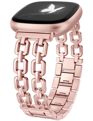 Metal Band Compatible with Fitbit Versa 4 3/Sense 2 1 Bands Women Dressy Chain Strap Designer Stainless Steel Bracelet Wristband for Versa 3 4/Sense 2/Sense Smartwatch Accessories Metal Band Compatible with Fitbit Versa 4 3/Sense 2 1 Bands Women Dressy Chain Strap Designer Stainless Steel Bracelet Wristband for Versa 3 4/Sense 2/Sense Smartwatch Accessories