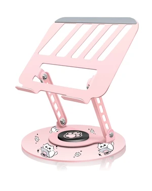 Upgraded Pink Swivel Laptop Stand - 360° Rotating Base & Foldable Cute Cat Patterns for Healing Vibe Fits MacBook & 13-15" Laptops Ideal for Desk Work,Office,Travel,Home,Painting Upgraded Pink Swivel Laptop Stand - 360° Rotating Base & Foldable Cute Cat Patterns for Healing Vibe Fits MacBook & 13-15" Laptops Ideal for Desk Work,Office,Travel,Home,Painting