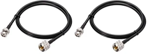UHF PL259 Male to BNC Male Cable RG58 Coax 3 Feet for CB Radio, Ham & Amateur Radio, SWR Meter (Pack of 2) UHF PL259 Male to BNC Male Cable RG58 Coax 3 Feet for CB Radio, Ham & Amateur Radio, SWR Meter (Pack of 2)