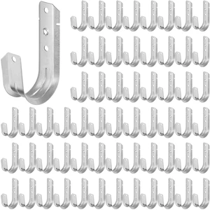 60 Pcs 2 Inch Cable Support Galvanized Steel J Hooks for Hanging Heavy Duty Silver J Hook with Screw Holes, Wall Mount for Vertical Surfaces, Efficient Cable Organization Solution 60 Pcs 2 Inch Cable Support Galvanized Steel J Hooks for Hanging Heavy Duty Silver J Hook with Screw Holes, Wall Mount for Vertical Surfaces, Efficient Cable Organization Solution