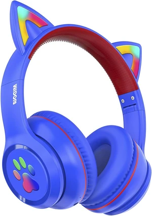 Bluetooth Headphones Wireless Cat Ear,60H/8H with LED Light for Kids/Adults Built-in Mic,Over-Ear,Adjustable Headband Foldable Lightweight for Toddler Home/Tablet/PC,Stereo Sound,Aux 3.5mm Blue Bluetooth Headphones Wireless Cat Ear,60H/8H with LED Light for Kids/Adults Built-in Mic,Over-Ear,Adjustable Headband Foldable Lightweight for Toddler Home/Tablet/PC,Stereo Sound,Aux 3.5mm Blue