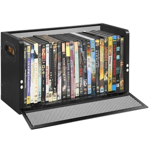 DVD Storage Rack, Holds 28 DVD Cases or 32 Blu-ray Cases Desktop/Closet DVD/Blu-ray Rack, Space-saving, Holds Game Cases/Papers/Cards, Sturdy Metal, Compact DVD Storage Rack, Holds 28 DVD Cases or 32 Blu-ray Cases Desktop/Closet DVD/Blu-ray Rack, Space-saving, Holds Game Cases/Papers/Cards, Sturdy Metal, Compact