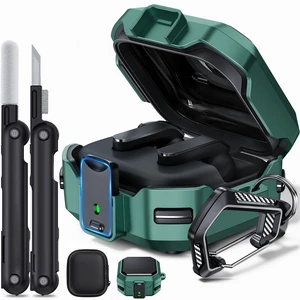 with Safety Lock for Galaxy Buds 4 & Buds 4 Pro Case, Protective Case for Galaxy Buds 4 Pro 2026, Shockproof Hard Shell Cover with Cleaning Kit & Carabiner for Men Women (Green) with Safety Lock for Galaxy Buds 4 & Buds 4 Pro Case, Protective Case for Galaxy Buds 4 Pro 2026, Shockproof Hard Shell Cover with Cleaning Kit & Carabiner for Men Women (Green)
