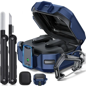 with Safety Lock for Galaxy Buds 4 & Buds 4 Pro Case, Protective Case for Galaxy Buds 4 Pro 2026, Shockproof Hard Shell Cover with Cleaning Kit & Carabiner for Men Women (Navy Blue) with Safety Lock for Galaxy Buds 4 & Buds 4 Pro Case, Protective Case for Galaxy Buds 4 Pro 2026, Shockproof Hard Shell Cover with Cleaning Kit & Carabiner for Men Women (Navy Blue)