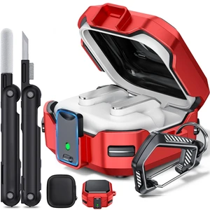 with Safety Lock for Galaxy Buds 4 & Buds 4 Pro Case, Protective Case for Samsung Galaxy Buds 4 Pro 2026, Shockproof Hard Shell Cover with Cleaning Kit & Carabiner for Men Women (Red) with Safety Lock for Galaxy Buds 4 & Buds 4 Pro Case, Protective Case for Samsung Galaxy Buds 4 Pro 2026, Shockproof Hard Shell Cover with Cleaning Kit & Carabiner for Men Women (Red)