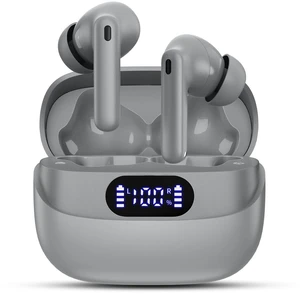 Wireless Earbuds, 42H Playtime Bluetooth 5.3 Headphones, HiFi Stereo Call Noise Cancelling Earbuds, IPX7 Waterproof Stereo in-Ear Earphones with LED Display for iOS Android (Gray) Wireless Earbuds, 42H Playtime Bluetooth 5.3 Headphones, HiFi Stereo Call Noise Cancelling Earbuds, IPX7 Waterproof Stereo in-Ear Earphones with LED Display for iOS Android (Gray)