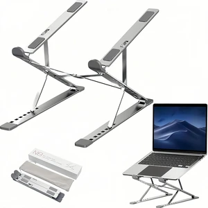 Laptop Stand for Desk, Adjustable Computer Riser with Dual Layer, Portable Foldable Aluminum Notebook Stand Holder Compatible with 13.3-17.3 inch MacBook Dell HP Lenovo, Silver Laptop Stand for Desk, Adjustable Computer Riser with Dual Layer, Portable Foldable Aluminum Notebook Stand Holder Compatible with 13.3-17.3 inch MacBook Dell HP Lenovo, Silver