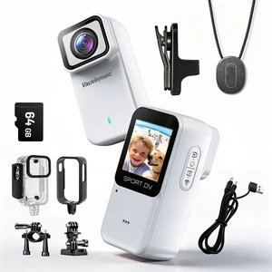 4K Body Camera with WiFi, POV Action Cam for Motorcycling Skiing Cycling Vlogging Sports, Magnetic Wearable Thumb Camera for Hands-Free Recording, Waterproof Portable Video Recorder, 64GB Card, White 4K Body Camera with WiFi, POV Action Cam for Motorcycling Skiing Cycling Vlogging Sports, Magnetic Wearable Thumb Camera for Hands-Free Recording, Waterproof Portable Video Recorder, 64GB Card, White