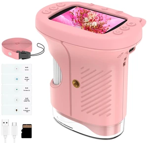 Kids Handheld Digital Microscope 1000X: Science Gift Kit STEM Toy Ages 5-13 8GB SD Card for Photo/video, Rechargeable, 2.4" Screen, 8 LEDs, Portable Magnifying Glass Pocket Miniscope for Girls Boys Kids Handheld Digital Microscope 1000X: Science Gift Kit STEM Toy Ages 5-13 8GB SD Card for Photo/video, Rechargeable, 2.4" Screen, 8 LEDs, Portable Magnifying Glass Pocket Miniscope for Girls Boys