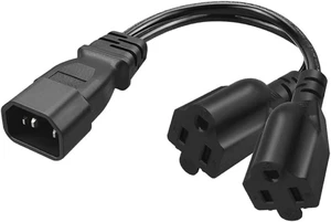 Tops C14 to Dual NEMA5-15R Power Plug,IEC 320 C14 Male to 2XNEMA5-15R Splitter Power Cord, IEC 320 C14 to 2X5-15R Adapter Converter,C14 Splitter IEC Double IEC Splitter (C14 to 2XNEMA5-15R) Tops C14 to Dual NEMA5-15R Power Plug,IEC 320 C14 Male to 2XNEMA5-15R Splitter Power Cord, IEC 320 C14 to 2X5-15R Adapter Converter,C14 Splitter IEC Double IEC Splitter (C14 to 2XNEMA5-15R)