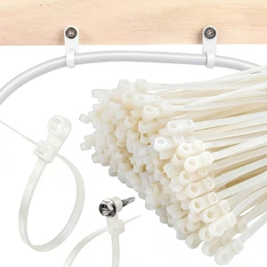 500 Pcs Plastic Zip Tie with Screw Hole, White Screw Zip Ties 7.5 Inch, 50lbs, with Mounting Hole, Multipurpose Cable Management, Heavy Duty, Secure Wire Organizer for Indoor Outdoor Use 500 Pcs Plastic Zip Tie with Screw Hole, White Screw Zip Ties 7.5 Inch, 50lbs, with Mounting Hole, Multipurpose Cable Management, Heavy Duty, Secure Wire Organizer for Indoor Outdoor Use