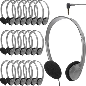 20 Pack Headphones Bulk Libraries Wired on Ear Headphones, Gray Foam Cushioned Lightweight, 3.5mm Jack for Libraries Labs, for Boys Girls Adults 20 Pack Headphones Bulk Libraries Wired on Ear Headphones, Gray Foam Cushioned Lightweight, 3.5mm Jack for Libraries Labs, for Boys Girls Adults