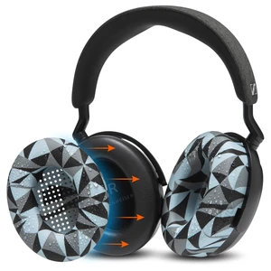 SweatZ Momentum 4 & 5 - Patented Covers for Sennheiser Momentum Wireless Made by Wicked Cushions Made with Premium Silicone, Sweatproof & Easily Washable Geo Grey SweatZ Momentum 4 & 5 - Patented Covers for Sennheiser Momentum Wireless Made by Wicked Cushions Made with Premium Silicone, Sweatproof & Easily Washable Geo Grey