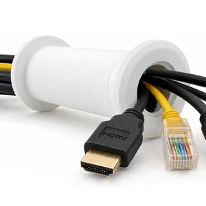 2-Inch Wall Cable Pass-Through Grommet for 2x4 Drywall, White Paintable Port for HDMI Ethernet Coax USB-C, 5 1/4 - 8 1/2 2-Inch Wall Cable Pass-Through Grommet for 2x4 Drywall, White Paintable Port for HDMI Ethernet Coax USB-C, 5 1/4 - 8 1/2