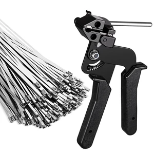 500 Pcs Metal Zip Ties Gun Kit, 11.8 Inch 304 Stainless Steel Metal Zip Cable Ties, Heavy Duty Self Locking 220 Pound Tensile Strength Cable for Exhaust Wrapping Fence Outdoor Workshop (Black) 500 Pcs Metal Zip Ties Gun Kit, 11.8 Inch 304 Stainless Steel Metal Zip Cable Ties, Heavy Duty Self Locking 220 Pound Tensile Strength Cable for Exhaust Wrapping Fence Outdoor Workshop (Black)