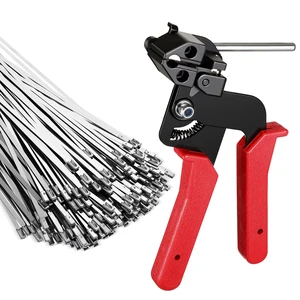 500 Pcs Metal Zip Ties Gun Kit, 11.8 Inch 304 Stainless Steel Metal Zip Cable Ties, Heavy Duty Self Locking 220 Pound Tensile Strength Cable for Exhaust Wrapping Fence Outdoor Workshop(Red) 500 Pcs Metal Zip Ties Gun Kit, 11.8 Inch 304 Stainless Steel Metal Zip Cable Ties, Heavy Duty Self Locking 220 Pound Tensile Strength Cable for Exhaust Wrapping Fence Outdoor Workshop(Red)