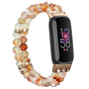 Compatible with Fitbit Luxe Bands,Fashion Handmade Elastic Stretch Pearl Bracelet Women Replacement Strap for Fitbit Luxe accssorises Compatible with Fitbit Luxe Bands,Fashion Handmade Elastic Stretch Pearl Bracelet Women Replacement Strap for Fitbit Luxe accssorises