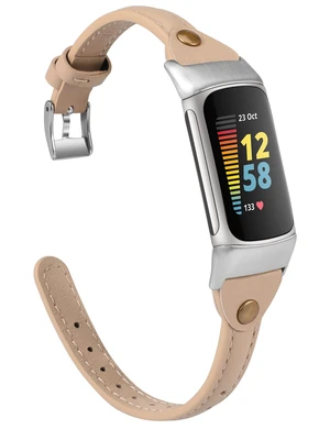 Slim Leather Band Compatible with Fitbit Charge 5/Charge 6 Bands Thin Leather Watch Strap Replacement Wristband Accessories for Fitbit Charge 6 5 Band Women Men Slim Leather Band Compatible with Fitbit Charge 5/Charge 6 Bands Thin Leather Watch Strap Replacement Wristband Accessories for Fitbit Charge 6 5 Band Women Men