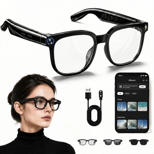 AI Smart Glasses with Camera and Audio for Travel & Meetings 4K HD Video Recording, 8MP Camera, AI Voice, Real-Time Translation, Photochromic Lenses, IP65 Waterproof AI Smart Glasses with Camera and Audio for Travel & Meetings 4K HD Video Recording, 8MP Camera, AI Voice, Real-Time Translation, Photochromic Lenses, IP65 Waterproof