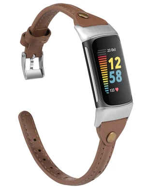 Slim Leather Band Compatible with Fitbit Charge 5/Charge 6 Bands Thin Leather Watch Strap Replacement Wristband Accessories for Fitbit Charge 6 5 Band Women Men Slim Leather Band Compatible with Fitbit Charge 5/Charge 6 Bands Thin Leather Watch Strap Replacement Wristband Accessories for Fitbit Charge 6 5 Band Women Men