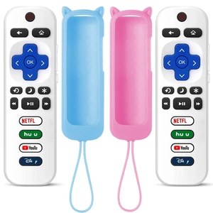 (Packs of 2) Replacement Remote Only for Roku TV with Silicone Remote Cover Compatible with All TCL Roku, for Hisense Roku, for Onn Roku, for Sharp, for Philips Roku (Not for Roku Stick, Box,Speaker) (Packs of 2) Replacement Remote Only for Roku TV with Silicone Remote Cover Compatible with All TCL Roku, for Hisense Roku, for Onn Roku, for Sharp, for Philips Roku (Not for Roku Stick, Box,Speaker)