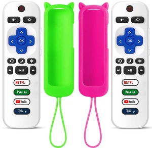(Packs of 2) Replacement Remote Only for Roku TV with Silicone Remote Cover Compatible with All TCL Roku, for Hisense Roku, for Onn Roku, for Sharp, for Philips Roku (Not for Roku Stick, Box,Speaker) (Packs of 2) Replacement Remote Only for Roku TV with Silicone Remote Cover Compatible with All TCL Roku, for Hisense Roku, for Onn Roku, for Sharp, for Philips Roku (Not for Roku Stick, Box,Speaker)