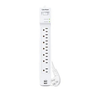 P704URC1 Surge Protector 7 Outlets, 4 ft Cord, 2000 Joules, 2 USB-A Charging Ports, RightAngle Plug, WallMountable, White P704URC1 Surge Protector 7 Outlets, 4 ft Cord, 2000 Joules, 2 USB-A Charging Ports, RightAngle Plug, WallMountable, White