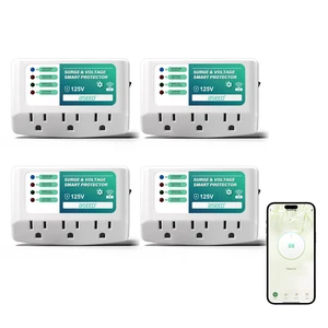 WiFi Smart Plug, 3 Outlet Surge Voltage Protector with Light Indicator, APP Control, Energy Monitoring, Wall Mount Power Suppressor for Refrigerator/TV/PC, 125V/1875W, FCC Listed,4 Pack WiFi Smart Plug, 3 Outlet Surge Voltage Protector with Light Indicator, APP Control, Energy Monitoring, Wall Mount Power Suppressor for Refrigerator/TV/PC, 125V/1875W, FCC Listed,4 Pack