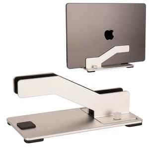 Adjustable Vertical Laptop Stand, Aluminum Holder for MacBook Laptop CNC aluminum stand with tool-free adjustable width, silicone protection and stable 4mm base for secure, space-saving storage Adjustable Vertical Laptop Stand, Aluminum Holder for MacBook Laptop CNC aluminum stand with tool-free adjustable width, silicone protection and stable 4mm base for secure, space-saving storage