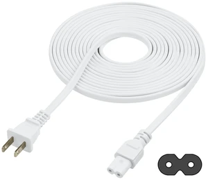 Extra Long 17-Foot TV Power Cord Compatible with Select Samsung, LG, Sony, Hisense, Xbox, PS5 Electronics and More - 2-Prong AC Wall Plug - 2-Slot Straight Plug (White, 17-Foot) Extra Long 17-Foot TV Power Cord Compatible with Select Samsung, LG, Sony, Hisense, Xbox, PS5 Electronics and More - 2-Prong AC Wall Plug - 2-Slot Straight Plug (White, 17-Foot)