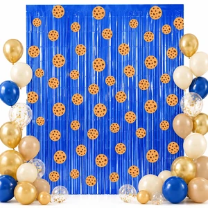 3 Pack Cookie Fringe Curtain Backdrop Milk Cookie Party Decoration Cookie Tinsel Foil Fringe Curtains, Baby Shower Decorations, Sesame Party Decorations 3 Pack Cookie Fringe Curtain Backdrop Milk Cookie Party Decoration Cookie Tinsel Foil Fringe Curtains, Baby Shower Decorations, Sesame Party Decorations