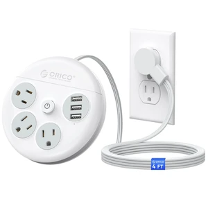 Travel Power Strip, 4Ft 45° Flat Plug Extension Cord with 3 AC Outlets and 3 USB-A Charging Ports, Non-Surge Protector Essential for Cruise/Home/Office, White Travel Power Strip, 4Ft 45° Flat Plug Extension Cord with 3 AC Outlets and 3 USB-A Charging Ports, Non-Surge Protector Essential for Cruise/Home/Office, White