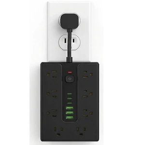 Power Board Surge Protector with 16 sockets, Equipped with 3 USB A and 3 USB C Ports, Suitable for Various Devices, Including Home, Office, and Dormitory (black0.3FT) Power Board Surge Protector with 16 sockets, Equipped with 3 USB A and 3 USB C Ports, Suitable for Various Devices, Including Home, Office, and Dormitory (black0.3FT)
