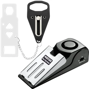 Portable Door Lock + Door Stop Alarm Set Travel Safety Kit for Hotel Rooms, Home, Dorms & Apartments (Black, Lock + Alarm) Portable Door Lock + Door Stop Alarm Set Travel Safety Kit for Hotel Rooms, Home, Dorms & Apartments (Black, Lock + Alarm)